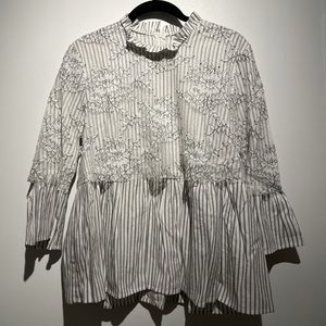 Striped lacey peplum top | Zara